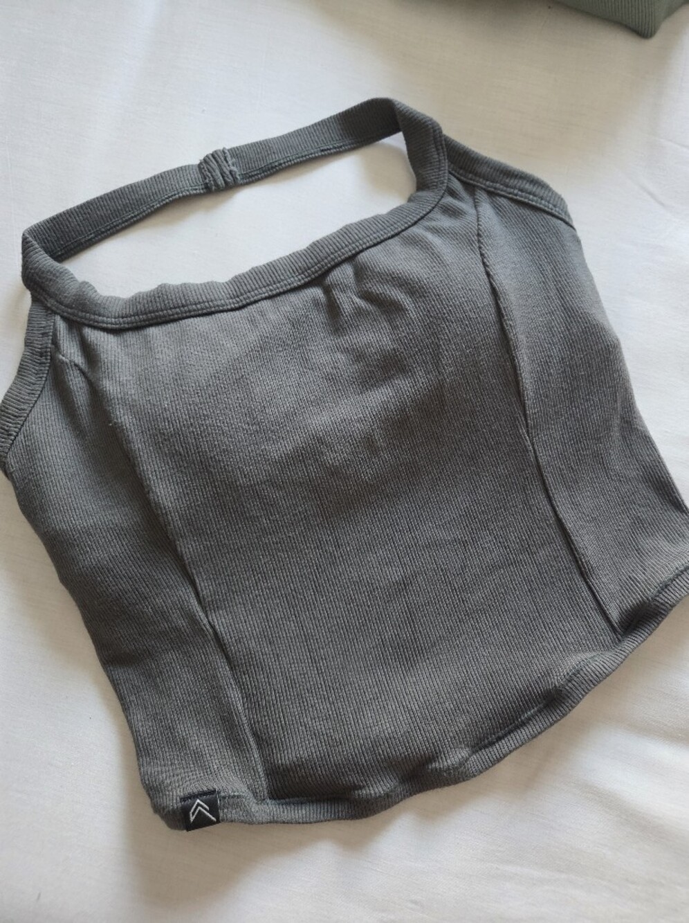 Oner Active Mellow Ribbed Halter Top- Dark Khaki